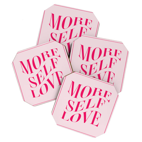 Tiger Spirit More Self Love Pink Coaster Set