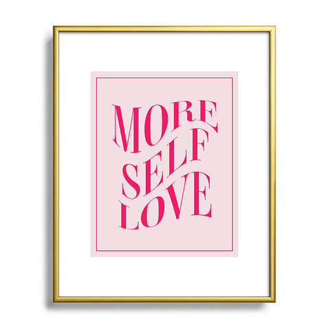 Tiger Spirit More Self Love Pink Metal Framed Art Print