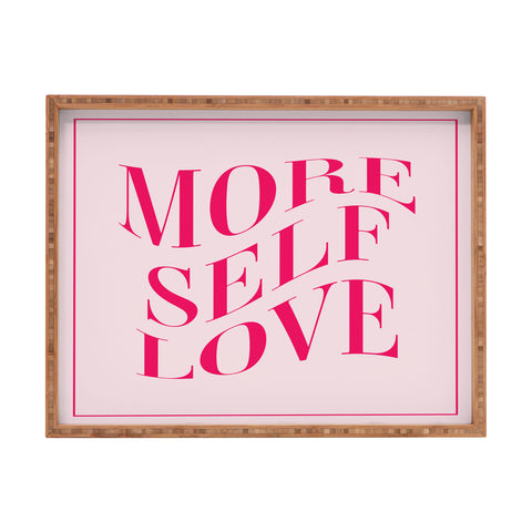 Tiger Spirit More Self Love Pink Rectangular Tray