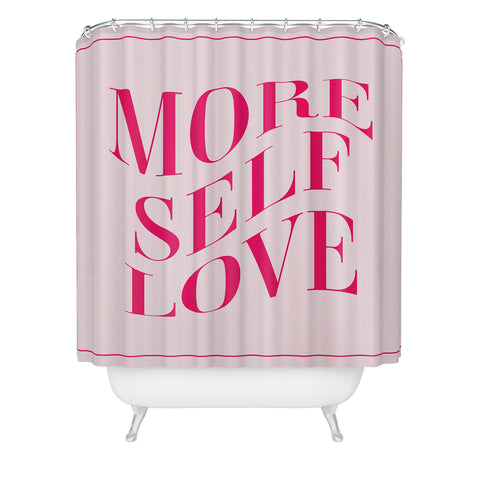 Tiger Spirit More Self Love Pink Shower Curtain