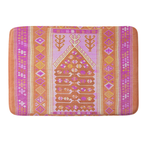 Tiger Spirit Persian Rug Orange and Pink Memory Foam Bath Mat