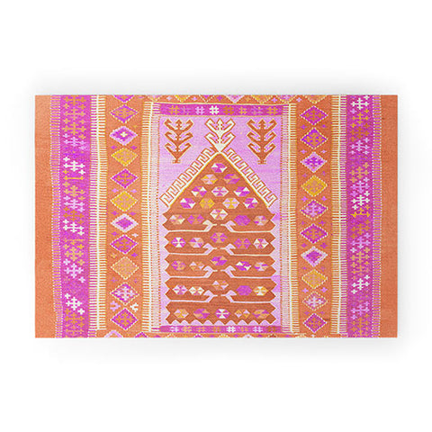 Tiger Spirit Persian Rug Orange and Pink Welcome Mat