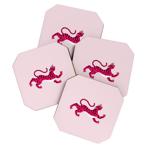 Tiger Spirit Pink Tiger Coaster Set