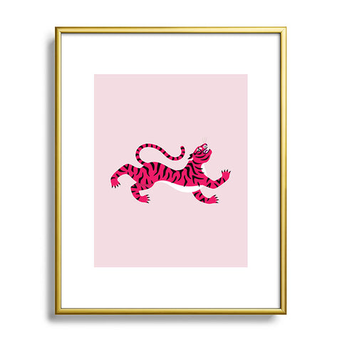 Tiger Spirit Pink Tiger Metal Framed Art Print