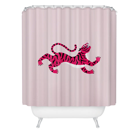 Tiger Spirit Pink Tiger Shower Curtain