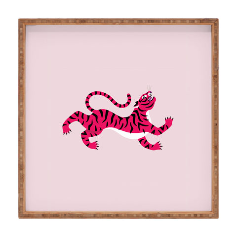 Tiger Spirit Pink Tiger Square Tray
