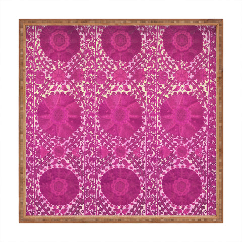 Tiger Spirit Pink Vintage Rug Square Tray