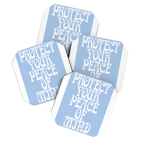 Tiger Spirit Protect Your Peace Poster Coaster Set