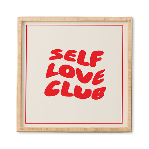Tiger Spirit Self Love Club Red Framed Wall Art