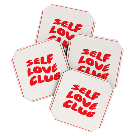 Tiger Spirit Self Love Club Red Coaster Set