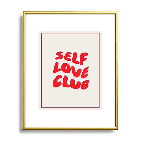 Tiger Spirit Self Love Club Red Metal Framed Art Print