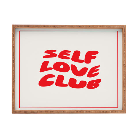 Tiger Spirit Self Love Club Red Rectangular Tray