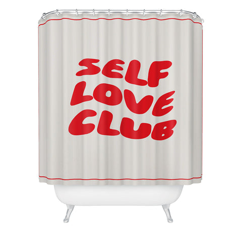 Tiger Spirit Self Love Club Red Shower Curtain