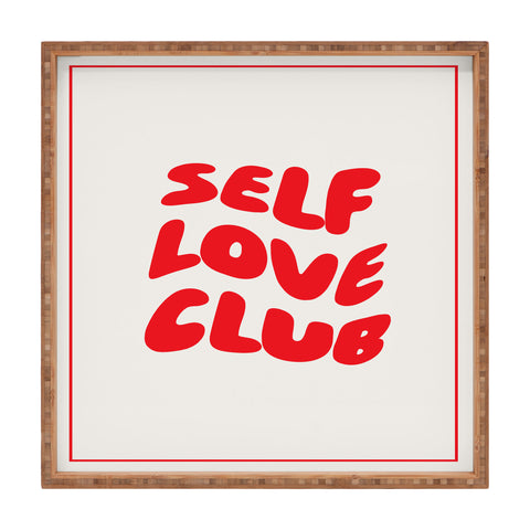 Tiger Spirit Self Love Club Red Square Tray