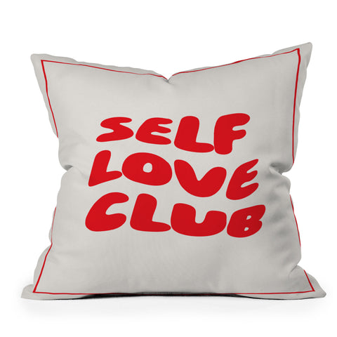 Tiger Spirit Self Love Club Red Throw Pillow