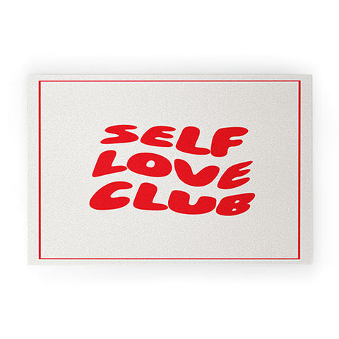 Tiger Spirit Self Love Club Red Welcome Mat