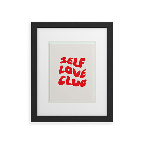 Tiger Spirit Self Love Club Red Framed Art Print