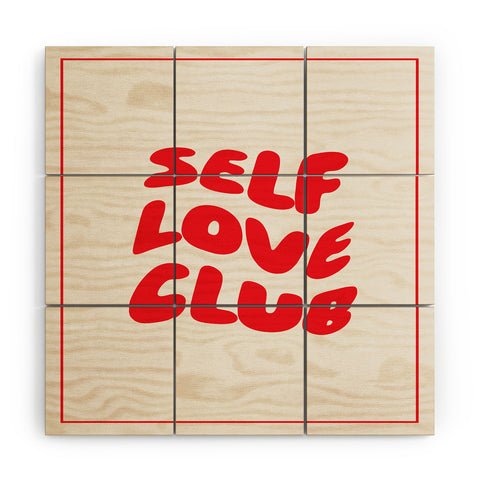 Tiger Spirit Self Love Club Red Wood Wall Mural