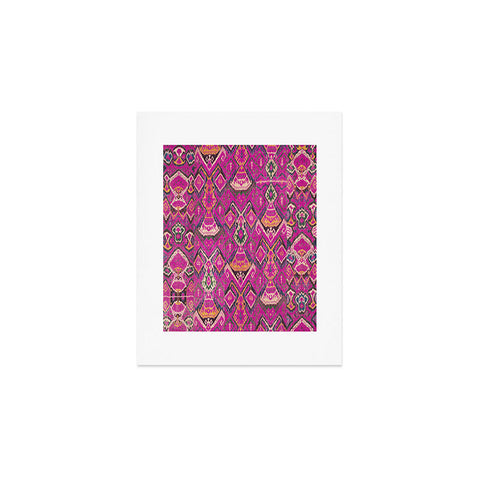 Tiger Spirit Uzbekistan Rug Deep Pink Art Print