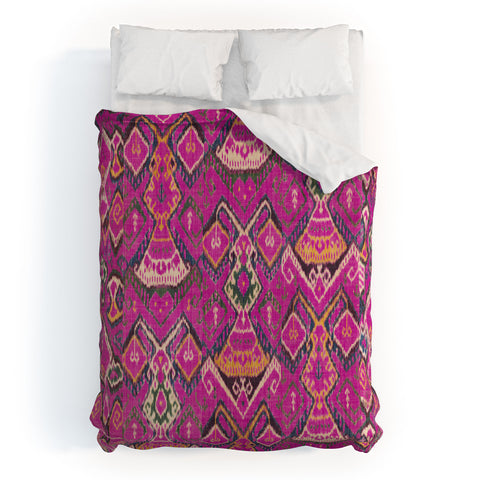 Tiger Spirit Uzbekistan Rug Deep Pink Duvet Cover