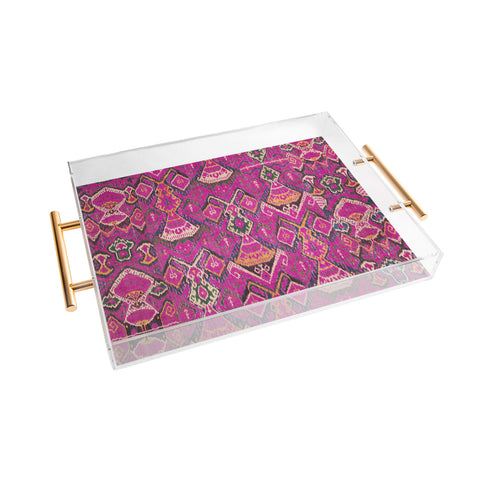 Tiger Spirit Uzbekistan Rug Deep Pink Acrylic Tray