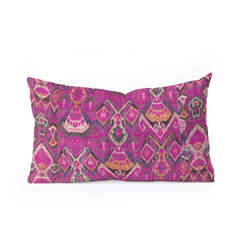 Tiger Spirit Uzbekistan Rug Deep Pink Oblong Throw Pillow