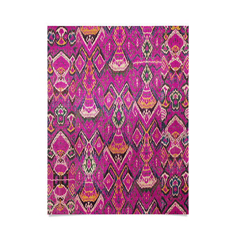 Tiger Spirit Uzbekistan Rug Deep Pink Poster