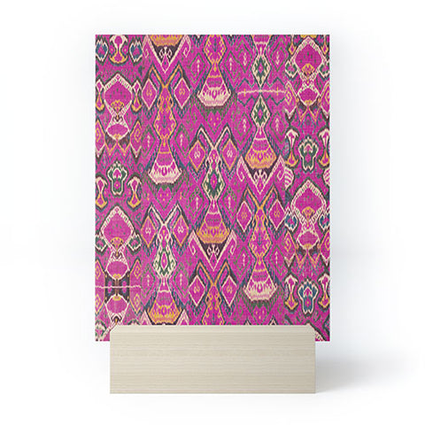 Tiger Spirit Uzbekistan Rug Deep Pink Mini Art Print