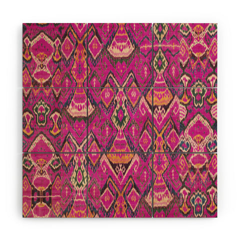 Tiger Spirit Uzbekistan Rug Deep Pink Wood Wall Mural