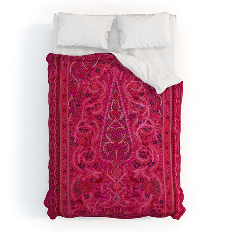 Tiger Spirit Vintage Iran Rug Pink Duvet Cover