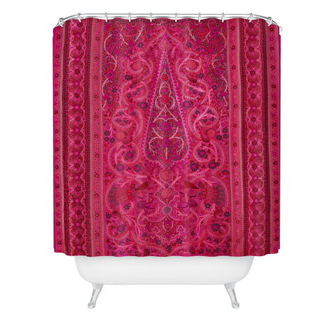 Tiger Spirit Vintage Iran Rug Pink Shower Curtain