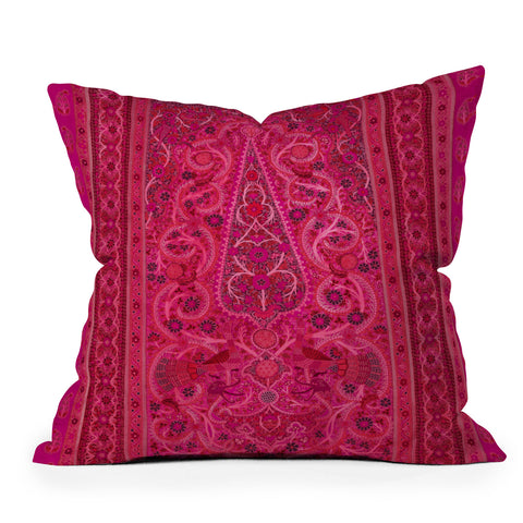Tiger Spirit Vintage Iran Rug Pink Throw Pillow