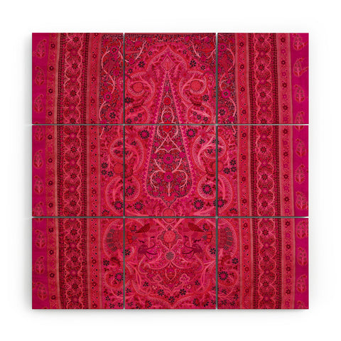 Tiger Spirit Vintage Iran Rug Pink Wood Wall Mural