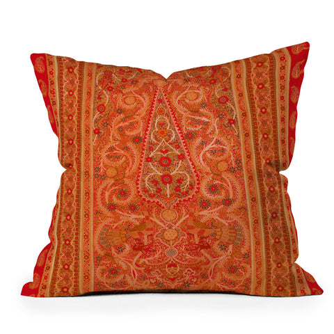 Tiger Spirit Vintage Iranian Rug Sunset Outdoor Throw Pillow