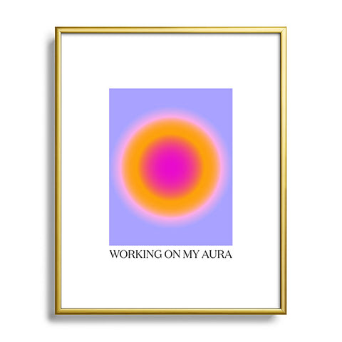 Tiger Spirit Working On My Aura Purple 2 Metal Framed Art Print