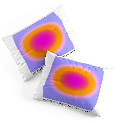 Tiger Spirit Working On My Aura Purple 2 Pillow Shams