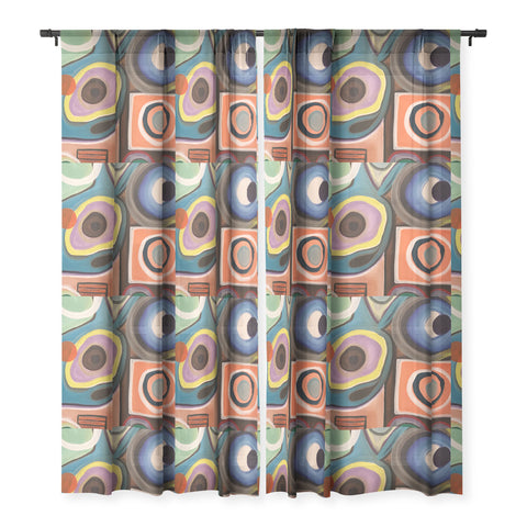 Tina Salazar Abstract Painting I Sheer Window Curtain