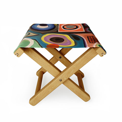 Tina Salazar Abstract Painting I Folding Stool