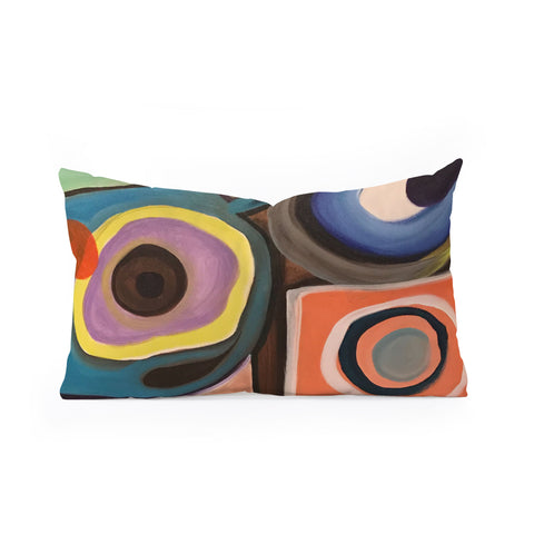 Tina Salazar Abstract Painting I Oblong Throw Pillow
