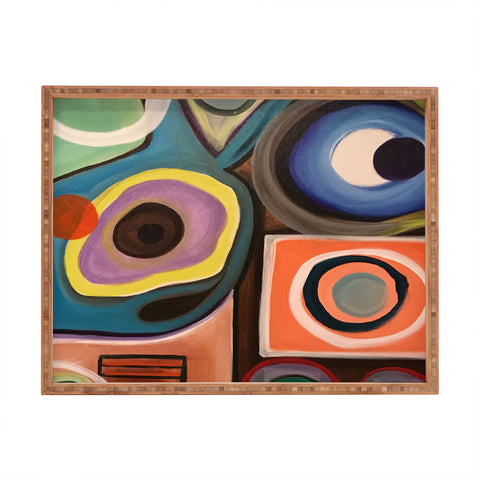 Tina Salazar Abstract Painting I Rectangular Tray