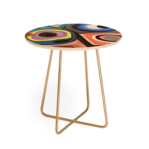 Tina Salazar Abstract Painting I Round Side Table
