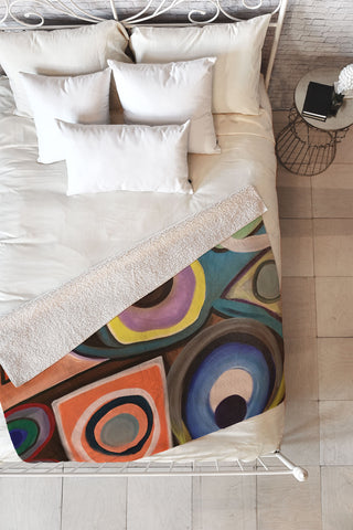 Tina Salazar Abstract Painting I Fleece Throw Blanket