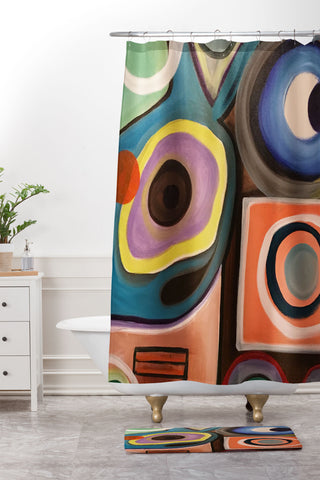 Tina Salazar Abstract Painting I Shower Curtain And Mat