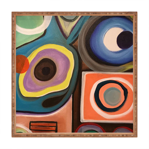 Tina Salazar Abstract Painting I Square Tray