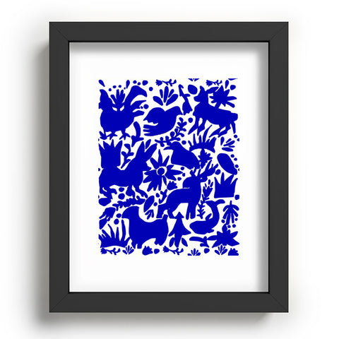 Tina Salazar Blue Otomi Recessed Framing Rectangle