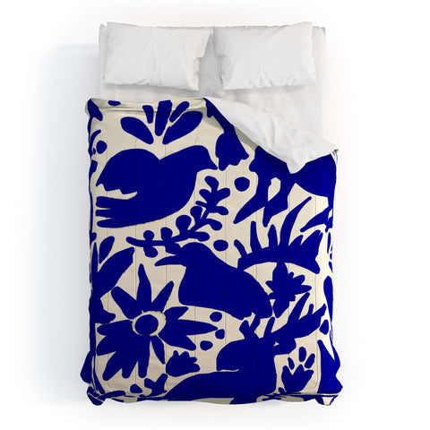 Tina Salazar Blue Otomi Comforter