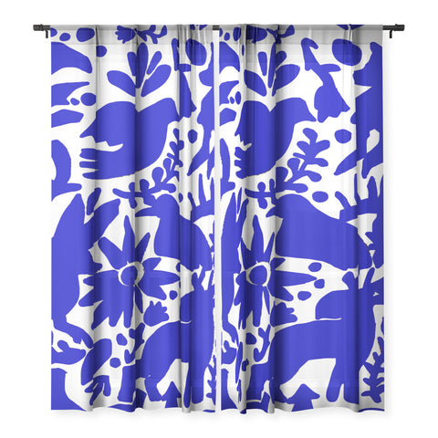 Tina Salazar Blue Otomi Sheer Non Repeat