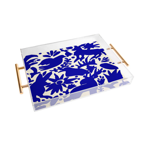 Tina Salazar Blue Otomi Acrylic Tray