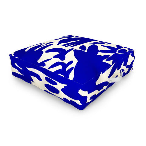 Tina Salazar Blue Otomi Outdoor Floor Cushion