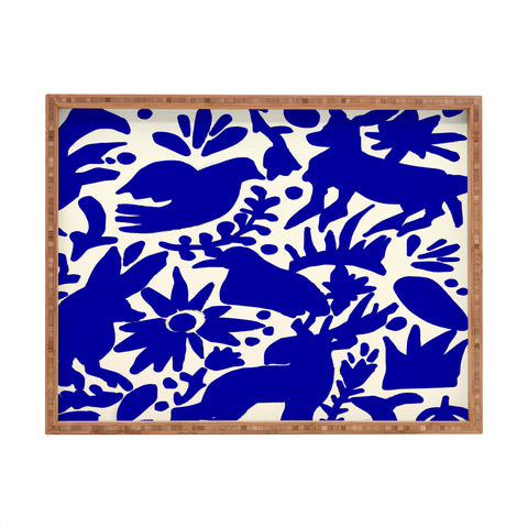 Tina Salazar Blue Otomi Rectangular Tray